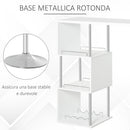 Tavolo Alto da Bar 113x40x105 cm con Mensole e Portabottiglie  Bianco
