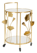 Carrello Flow 60x76x46 cm in Ferro e MDF Oro