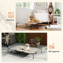 Lettino Brandina per Cani Grandi 152x94x23 cm Rialzato da Esterno in Acciaio e Rete Traspirante Beige      