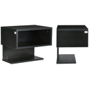 Set 2 Scaffali a Parete 40x29,5x33,5 cm con Ripiano Aperto e Piano d'Appoggio in MDF Nero