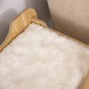 Cuccia per Gatti 50x50x50 cm 2 Piani con Cuscini in Legno Rovere