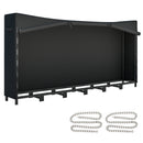 Legnaia da Esterno 235x31x116 cm con Telo Impermeabile e Struttura Regolabile in Metallo Nero      