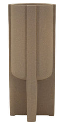 Porta Vaso da Esterno Moai Ø42x101 cm in Resina Marrone      