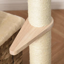 Albero Tiragraffi per Gatti 60x40x109 cm con Cuccia in Corda Beige