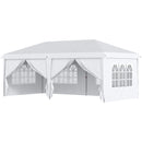 Gazebo Pieghevole 6x3m Funi e Picchetti Bianco