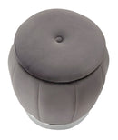 Puff Contenitore Paris Ø43x43 cm in Legno Spugna e Poliestere Grigio e Argento