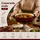 Casseruola Pesante Ø33 cm Pentola Olandese in Ghisa Conservazione Calore Bordeaux      