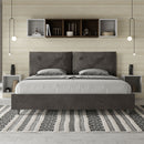 Letto Matrimoniale Imbottito in Microfibra Appia Large Grigio Varie Misure