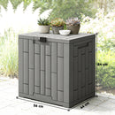 Baule da Giardino 114L in Resina Impermeabile e Anti UV con Chiusura a Chiave, 56x44x54 cm, Grigio      