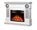 Camino Elettrico da Pavimento 105x120x33 cm Effetto Fiamma 1500W Prometeu & Ararat Bianco/nero