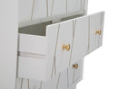 Cassettiera Luxy 80x40x80 cm in Legno e MDF e in Ferro Bianco e Oro