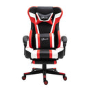 Sedia da Gaming Massaggiante in Similpelle in Similpelle  Nera e Rossa