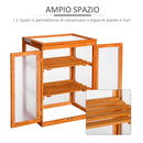 Mini Serra da Giardino 58x44x78 cm 3 Ripiani in Legno e Policarbonato Arancione