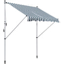 Tenda da Sole a Muro 200x150 cm con Pali di Supporto Bianco, Verde