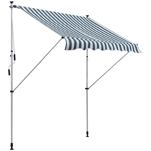 acquista Tenda da Sole a Muro 200x150 cm con Pali di Supporto Bianco, Verde