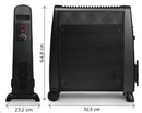 Radiatore Elettrico Romeo 500-1000-1500 W Calore su 3 Lati con Pannello in Mica Nero