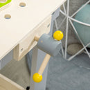 Banco da Lavoro Giocattolo con 31 Accessori 53x31x77 cm in Legno Grigio