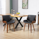 Set di 2 Sedie da Pranzo Stile Vintage Imbottite in Legno e Finta Pelle PU Nero e Marrone      