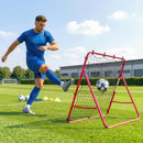 Rete Rebounder per Calcio 103x72x89 cm 5 Angolazioni Regolabili Telaio in Acciaio Rosso      