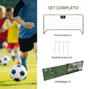 Porta da Calcio 182x122x61 cm Allenamento Football con Picchetti in Metallo Nero
