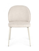 Set 2 Sedie 54x60x83 cm Wendy in Tessuto Beige e Beige