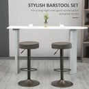 Set 2 Sgabelli Bar 35x36x64-85 cm con Poggiapiedi in Similpelle Grigio