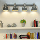 Plafoniera con 4 Faretti LED da Soffitto Orientabili in Metallo Cromato Grigio Ø13x16x72 cm 