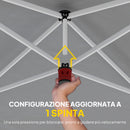 Gazebo Pieghevole 3x6 m con Pareti e Altezza Regolabile Protezione UV 50+ Grigio Chiaro      
