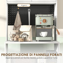 Mobile per Microonde 60x40x170 cm con Ripiano Regolabile e 2 Cassetti in MDF Bianco      