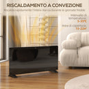 Riscaldatore a Convezione 2000W da Pavimento o a Parete con Telecomando e Timer Nero 