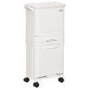 Pattumiera Differenziata 3 Contenitori 42x29x83 cm in Plastica Bianca