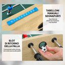 Calcio Balilla Pieghevole con Impugnature Antiscivolo 2 Palline e Segnapunti Verde e color Legno      