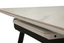 Tavolo da Pranzo Allungabile Matt 120x80x75 cm in Metallo e Ceramica Nero e Bianco      