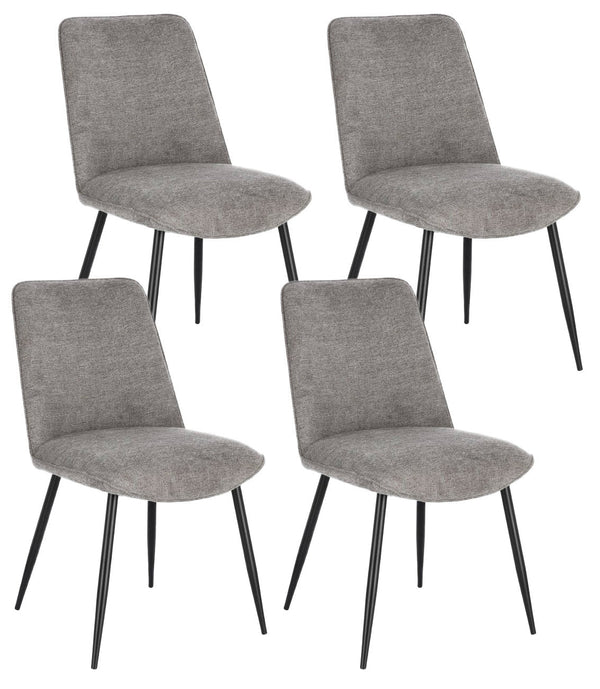 Set 4 Sedie 48x62x84 cm Cora in Tessuto Nero e Grigio Scuro sconto