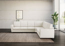 Divano Angolare 7 Posti 288x288x85 cm Yasel in Tessuto Latte