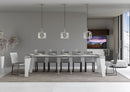 Consolle Allungabile 90-300x40x77 cm in Nobilitato Grigio e Bianco