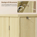 Dispensa Mobile da Cucina 60x30x104 cm 12 Rastrelliere per Spezie Ripiani Regolabili in MDF Legno Naturale      
