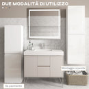Mobile Bagno Alto a Colonna 35 x 25 x 120 cm con Ante e Ripiani Regolabili Laccato Bianco Lucido      