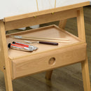 Cavalletto da Pittore 43,5x43x150-190 cm ad Altezza Regolabile con Cassetto in Legno di Faggio      