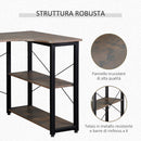 Scrivania Angolare da Ufficio 120x73,2x75 cm in Legno e Acciaio Marrone