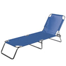 Lettino Mare Richiudibile 190x58x27 cm Struttura in Alluminio e Copertura in PVC e Poliestere Blu Viareggio      