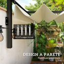 Pergola 3x2 m con Tettuccio Retrattile e Fori di Drenaggio in Acciaio e Poliestere Crema      