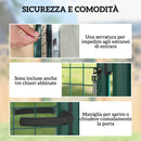 Cancello da Giardino in Acciaio 97x150 cm con Serratura 3 Chiavi Maniglia e 2 Pali in Acciaio Verde      