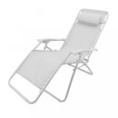 Sedia Sdraio Zero Gravity Reclinabile Pieghevole 88x65x110 h cm in Textilene Bianco