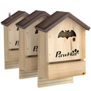 Set di 3 Casette per Pipistrelli 21,5x11,5x34 cm in Legno di Abete Naturale      