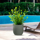 Vaso da Esterno Interno Design Cilindrico Ø35x34 cm Raffaello in Resina Verde 