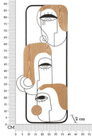 Pannello da Muro Picassy 38x2x89,5 cm in Ferro e MDF Nero e Marrone      