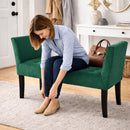 Panca Fondoletto Ingresso 111x40x60 cm con Piedi in Legno e Rivestimento Velluto Verde     