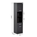 Mobile a Colonna da Bagno in Legno Marrone scuro 30x29x135 cm 