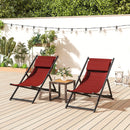 Set 2 Sedie Sdraio Pieghevoli in Alluminio 100x60x85 cm  Rex Rosso